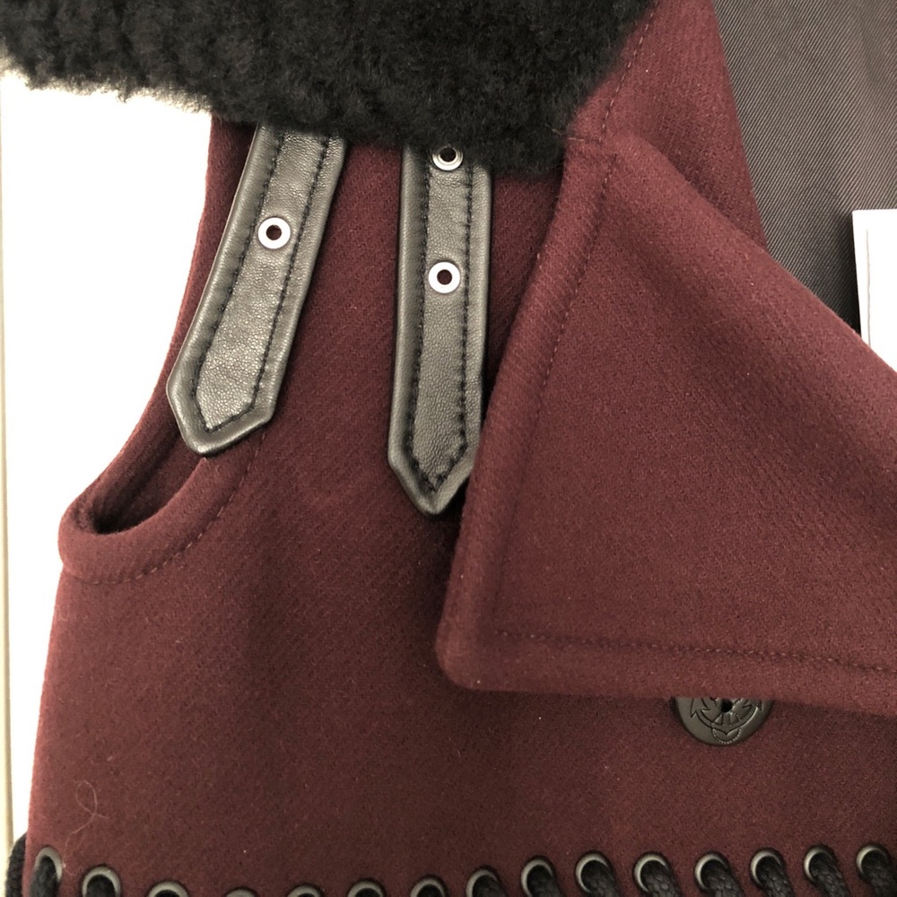 3.1 Phillip Lim Burgundy Shearling Vest - Picture 4 of 4